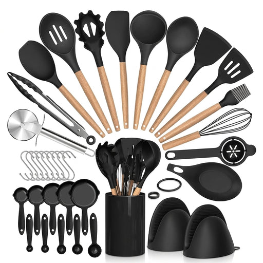 36-piece Silicone Cooking Utensil Set with Holder