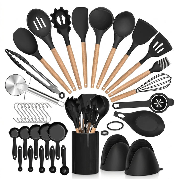 36-piece Silicone Cooking Utensil Set with Holder