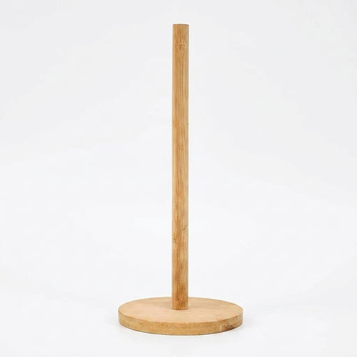 Bamboo Paper Towel Holder – Vertical Anti-Skid Tissue Stand for Kitchen & Home