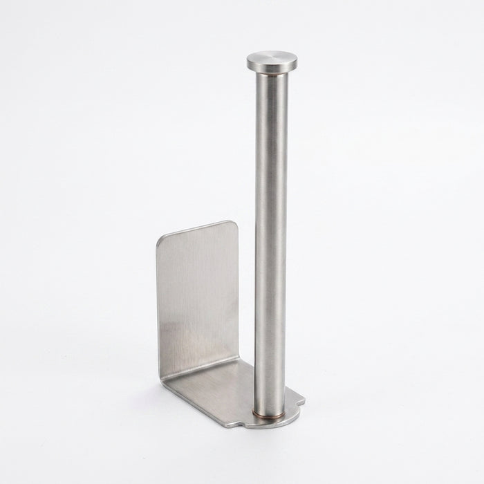 Adhesive Stainless Steel Paper Towel & Toilet Roll Holder — Black or Silver (S/M/L)