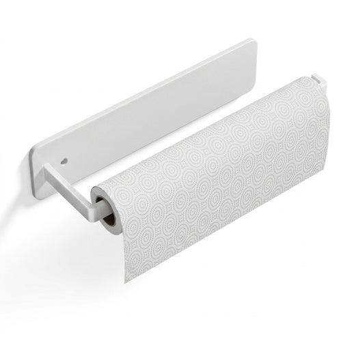 Self‑Adhesive Paper Towel & Toilet Roll Holder — No Drilling, Metal Rack (Black/Grey/White)