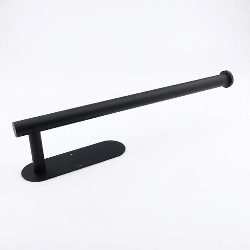 Adhesive Paper Towel & Toilet Roll Holder — ABS Plastic, 33cm, Black (Pack of 2)