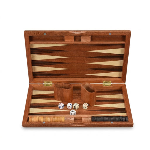Handmade Luxury Wooden Backgammon Set – Portable Family Travel Game (11–19in)