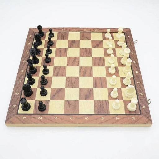 Solid Wooden Magnetic Foldable International Chess Set — Educational Game