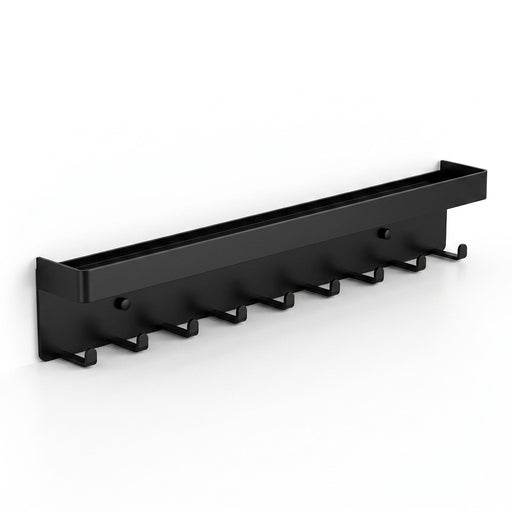 Wall-Mounted Key Organiser with Tray and Hooks – No-Drill or Drill Fixing