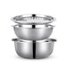 3-Piece Stainless Steel Mixing Bowl Set — Grater, Strainer & Drain for Food Prep