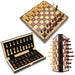 Magnetic Wooden Chess, Checkers & Backgammon Set — Foldable Travel Board with Extra Queens