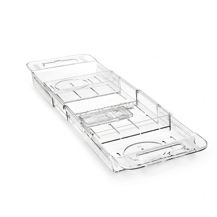 Expandable Clear Bath Shelf Over-Tub — Polycarbonate Bath Tray