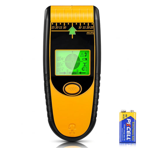 7-in-1 Wall Scanner with LCD Display, Auto Calibration and Stud, Metal & Live Wire Detection
