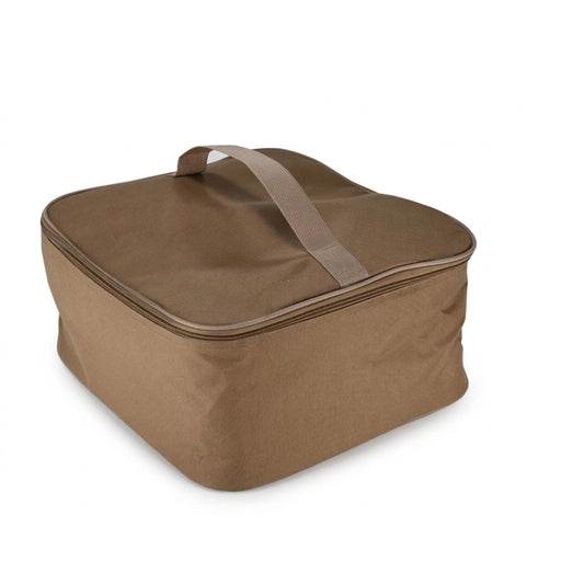 Portable Camping Gas Canister Storage Bag with Mesh Pocket, Khaki