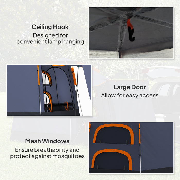 Outsunny Automatic Pop Up Camping Tent, Instant Setup 2-4 Man Tent with Mesh Windows, Waterproof & UV Protection Portable Dome Tent with Carrying Bag for Camping, Hiking, Backpacking, Dark Grey