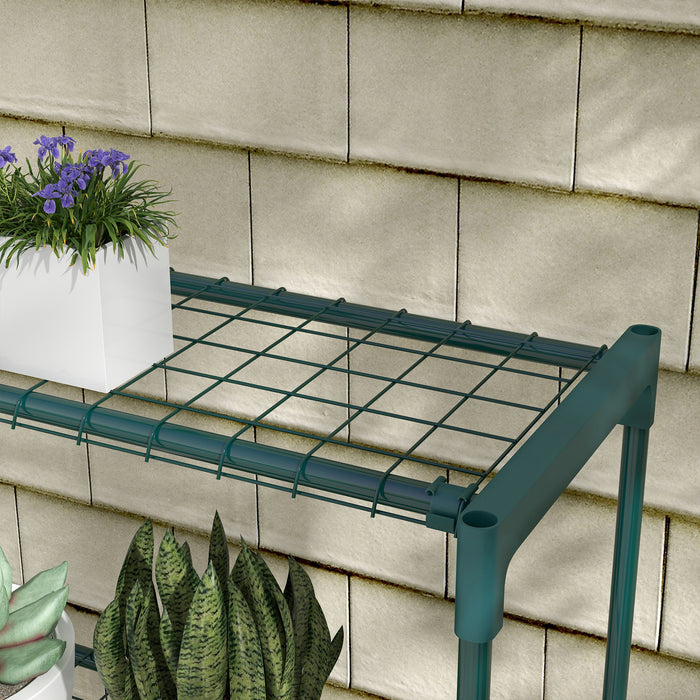 Outsunny Four-Tier Steel Plant Shelf - Black | Aosom UK