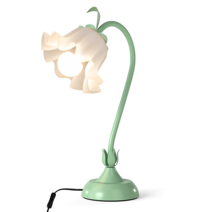 Vintage Nightstand Lamp with Lily of the Valley Acrylic Lampshade-