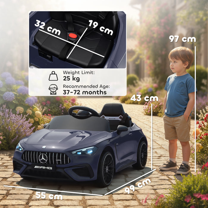 AIYAPLAY Licensed Mercedes AMG Kids Electric Car, 12V Ride On Car with Dual Motors, Remote Control for 3-6 Years, Grey