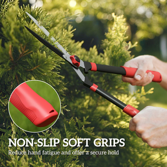 Outsunny Garden Shears, 63.5 cm Heavy Duty Hedge Shears with Razor-Sharp Blades, Comfort Grip and Tension Adjuster for Hedges, Shrubs and Bushes, Easy Cutting and Trimming