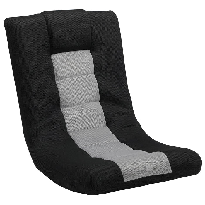 HOMCOM Floor Chair, Folding Floor Sofa with Adjustable Backrest, Wide Seat, Swivel Base, Black