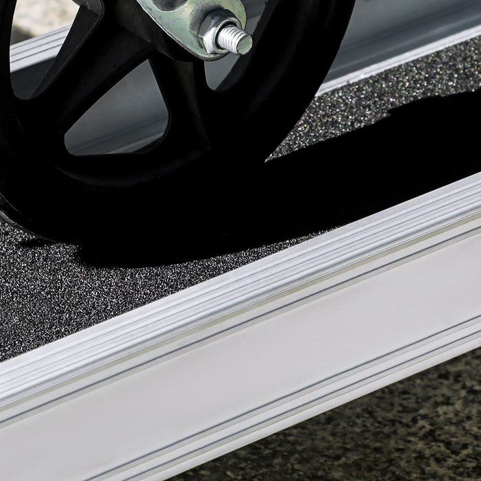 HOMCOM 2PCS Telescopic Wheelchair Ramps, 183L x 19.5Wcm, 270kg, Folding Aluminium Door Threshold Ramps for Home, Mobility Scooters, Doorways, Steps, Stairs, with Non-slip Surface, Carrying Bag