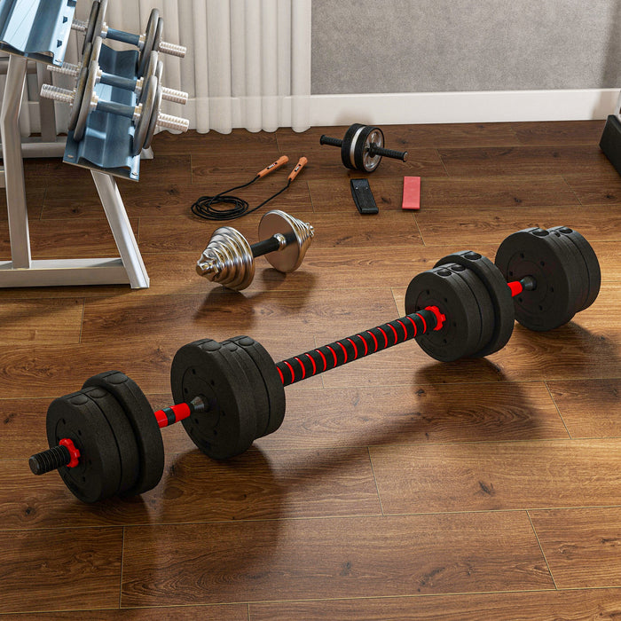 20kg 2-in-1 Adjustable Dumbbells Set - Versatile Hand Weight and Barbell Combo for Fitness and Lifting Training - Ideal for Home, Office, and Gym Workouts