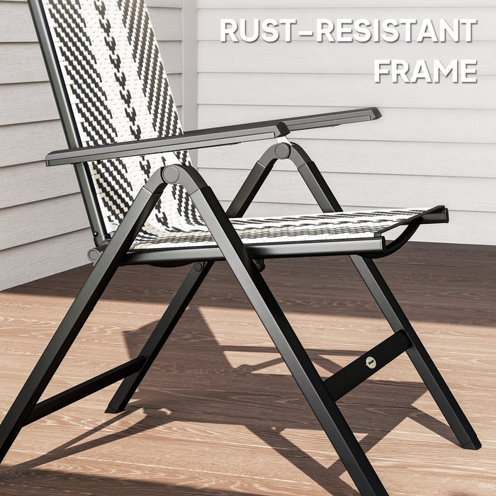 Outsunny Rattan Reclining Garden Chairs - Black
