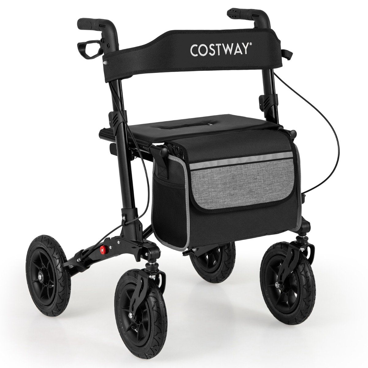 Walker for Seniors with Seat Folding Rollator Walker with Pneumatic Tires-
