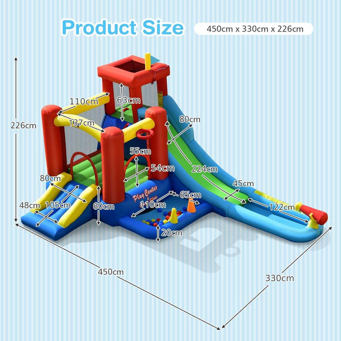 Inflatable Slide Without Pool 9 in 1 Inflatable Water Slide with Slide and Trampoline without Blower ...