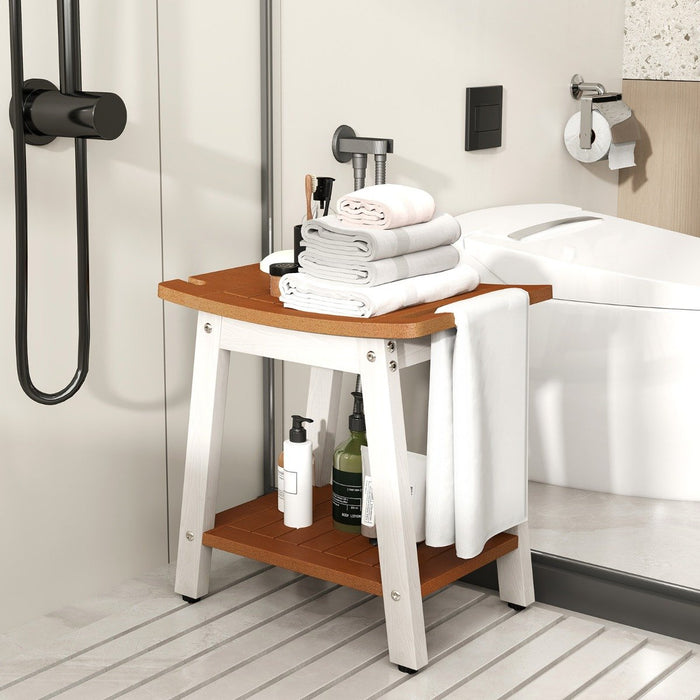 Waterproof Shower Bench Seat HIPS Shower Stool with Handle-