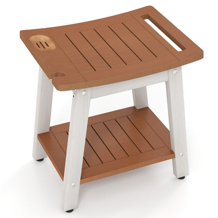 Waterproof Shower Bench Seat HIPS Shower Stool with Handle-