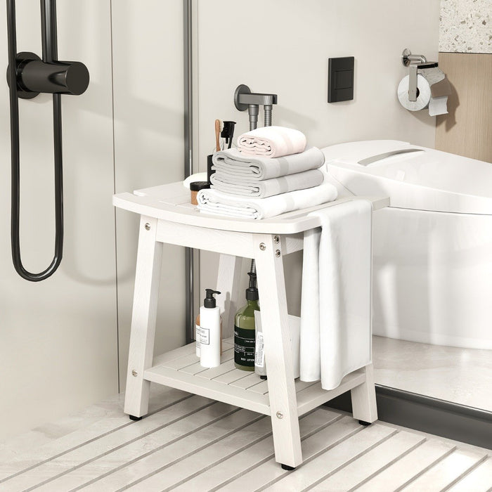 Waterproof Shower Bench Seat HIPS Shower Stool with Handle-