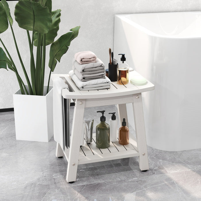 Waterproof Shower Bench Seat HIPS Shower Stool with Handle-