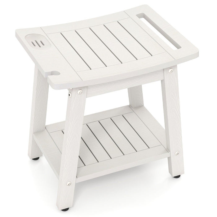 Waterproof Shower Bench Seat HIPS Shower Stool with Handle-