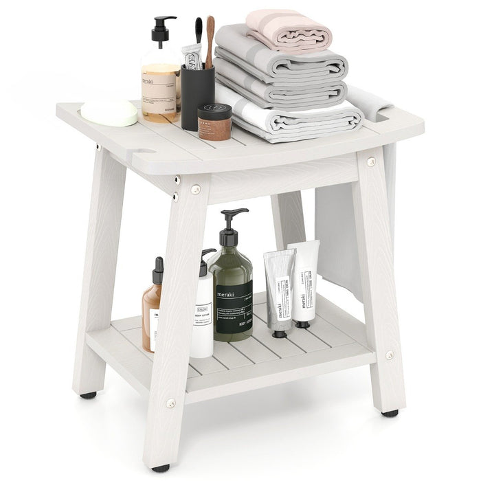 Waterproof Shower Bench Seat HIPS Shower Stool with Handle-