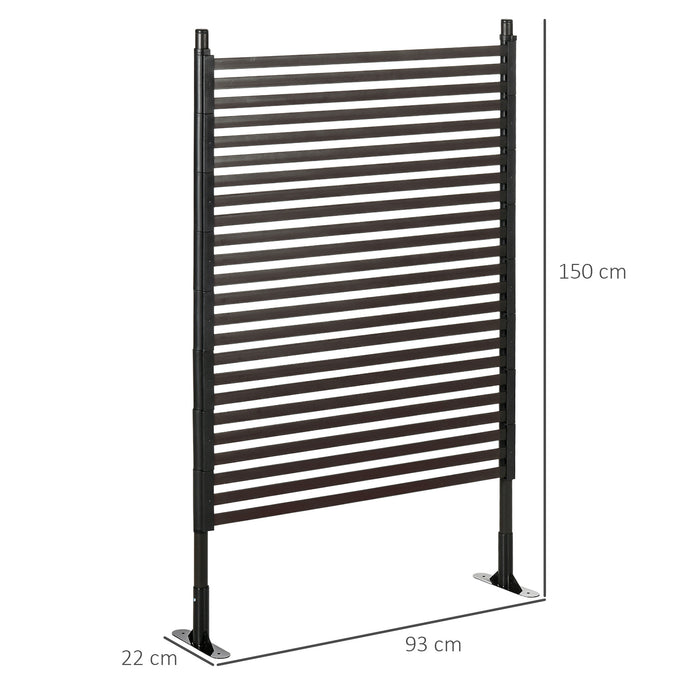 Outsunny Garden Fence with 2 Standing Ways for Hard & Soft Ground, Decorative Outdoor Divider, Animal Barrier Fence, Brown