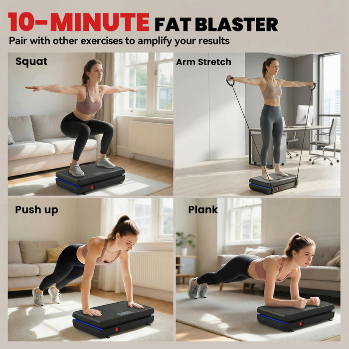 SPORTNOW Vibration Plate Exercise Machine with 120 Speed Levels, 5 Programs, Quiet Vibrating Plate with Resistance Bands