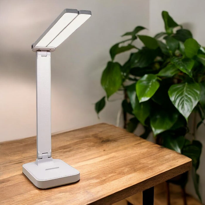 USB Rechargeable Folding LED Table Lamp - 3 Dimmable Levels, Touch Lighting, Eye-friendly and Foldable Design for Bedroom or Office Use - Ideal Lighting Solution for Desks and Tables