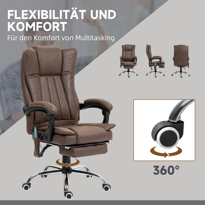 Ergonomic Vibrating Massage Chair with Heat Function - Adjustable Height Desk Chair with Footrest in Darkow - Ideal for Stress Relief & Home Office Comfort
