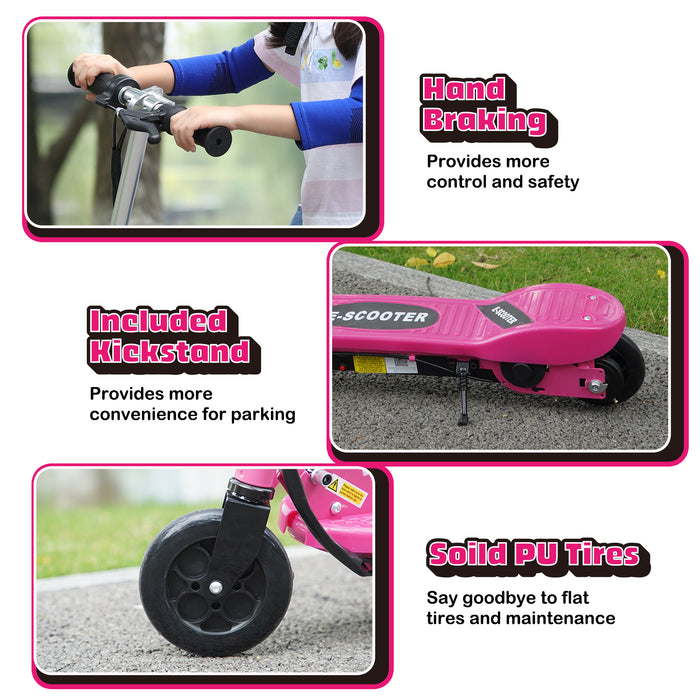 HOMCOM Folding Electric Kids Scooter Ride on Age 7-14, Pink | Aosom UK