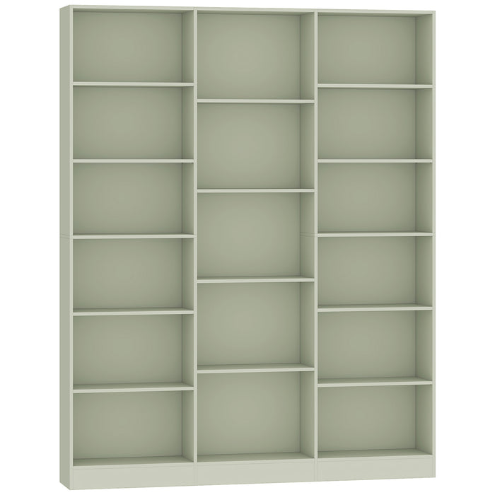 HOMCOM Bookcase with Open Storage, 6-Tier Bookshelf with Anti-Tipping Hardware, Light Green