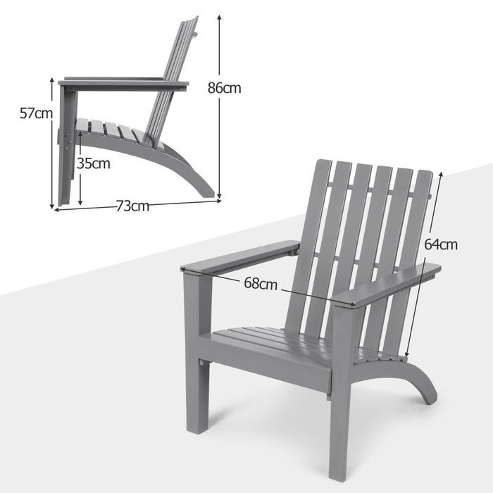 Wood Adirondack Chair with Solid Acacia Wood and 160KG Weight Capacity-