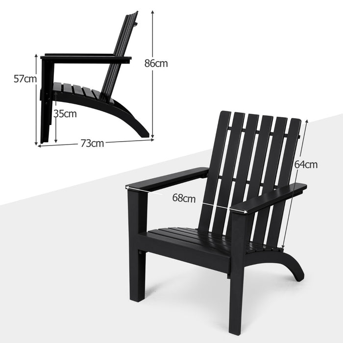 Wood Adirondack Chair with Solid Acacia Wood and 160KG Weight Capacity-