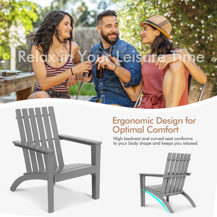 Wood Adirondack Chair with Solid Acacia Wood and 160KG Weight Capacity-