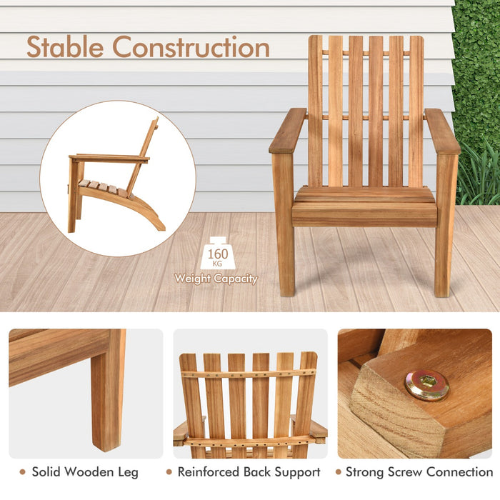 Wood Adirondack Chair with Solid Acacia Wood and 160KG Weight Capacity-