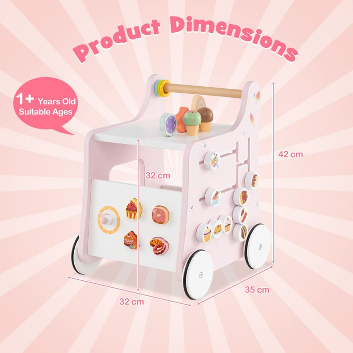 Multifunctional Ice Cream Cart Toy with Sweet Accessories and Smooth Wheels-