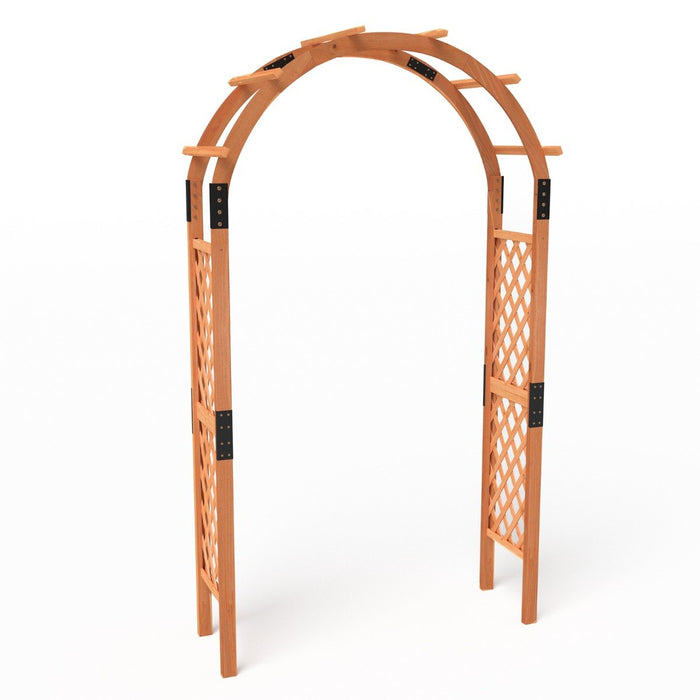 235 cm Wooden Garden Arbor Solid Wood Trellis for Climbing Plants-