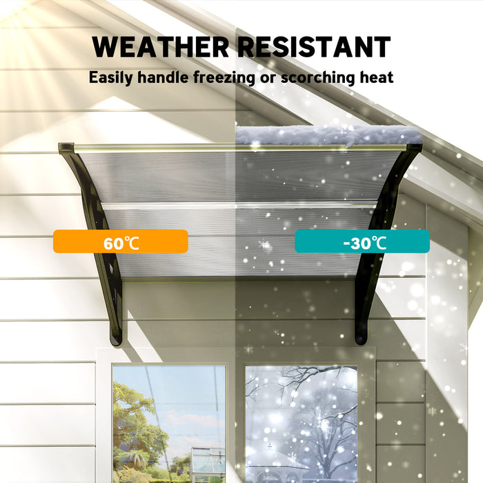 Outsunny Front Door Canopy, Outdoor Awning, Rain Shelter for Window, Porch and Front/Back Door, 103 x 96.5 cm, Clear