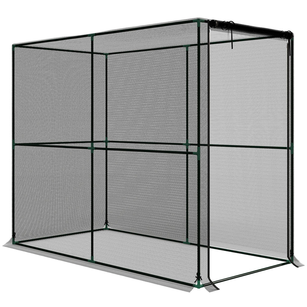 Outsunny Fruit Cage Bird Netting, Brassica Cage Plant Protection Tent with Zipped Door, Anti Bird, Insects, Small Animals, Black