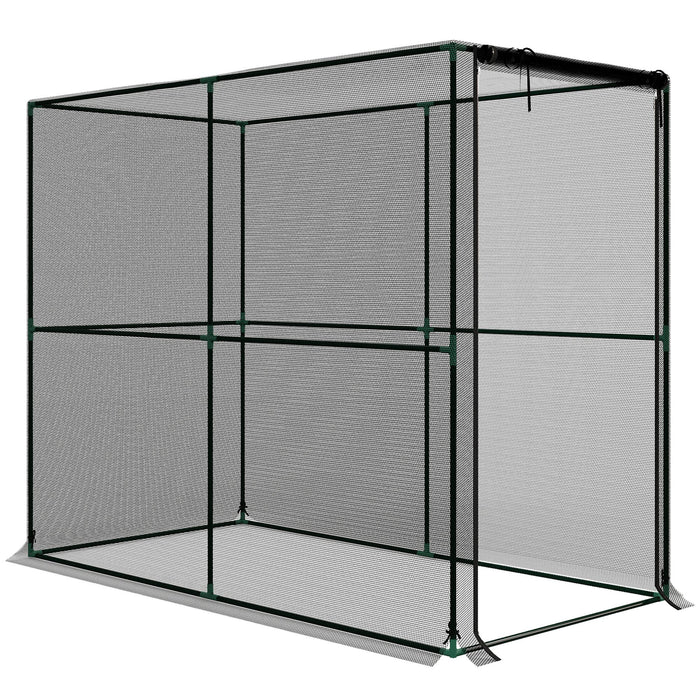 Outsunny Fruit Cage Bird Netting, Brassica Cage Plant Protection Tent with Zipped Door, Anti Bird, Insects, Small Animals, Black