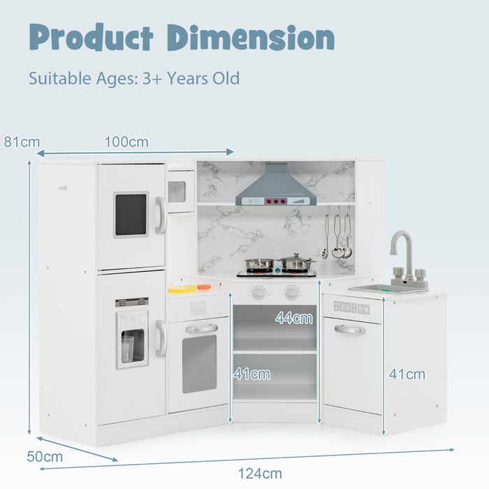 Kids Corner Kitchen Playset with Separated Washing Basin-