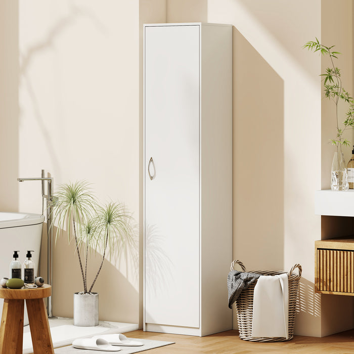 HOMCOM 180cm Tall Kitchen Cupboard, Freestanding 5-Tier Pantry Storage Cabinet with Adjustable Shelf, White