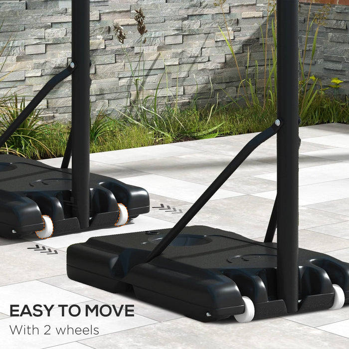 Height-Adjustable Basketball Hoop System - 6-Level, Freestanding with Wheels, 2.35M-3.05M Range - Perfect for Home Sports & Outdoor Recreation