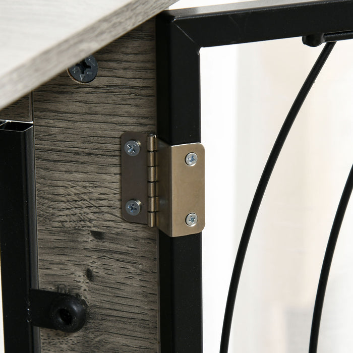 Extra Large Indoor Dog Crate End Table - 44.5" Size with Plush Washable Cushion and Lockable Door - Stylish Furniture for Big Dogs & Home Decor Integration